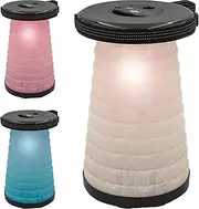 SITTOGLOW by WEDO 2126101 | Telescopic Stool with LED Lighting | 3 Lighting Levels | 42 cm Height | Height Adjustable in 10 Levels | Shoulder Strap | 130 kg Load Capacity | TÜV & GS | 1.28 kg | Black