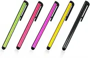 5pack Multi Color Universal Small Touch Stylus Metal Pen for Mobile Phone Cell Smart Phone Tablet iPad iPhone