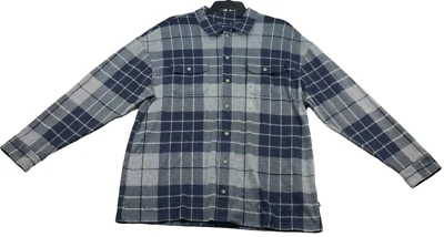 Nautica Button Down Shirt Mens size XL Blue Gray Plaid Jacquard Fabric New