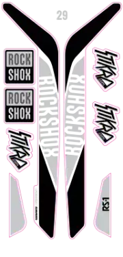 MTB Adhesives Fork Rockshox RS-1 Brain 15 - 17 Scratchproof Stickers