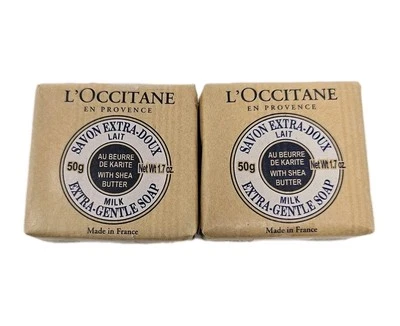 L'Occitane En Provence Milk Extra Shea Butter Body Soap 1.7 Oz Lot Of 2 New