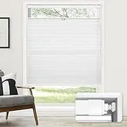 LazBlinds No Tools No Drill Cordless Cellular Shades, Top Down Bottom Up (TDBU) Honeycomb Shades for Home, Light Filtering Thermal Insulation Blinds for Windows, 24" W x 64" H, White