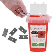 NSXAYIWE Sharps Container with Split Lid Design and Locking, Blade Disposal Container Sharps Containers for Home Use (Red)