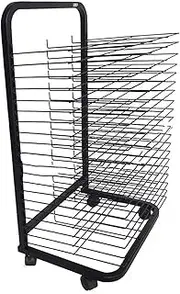 Art Drying Rack Paint Drying Rack Art 20 Shelves Metal Art Work Storage Display Rack Art Drying Rack with Wheels,Mobile Art Drying Rack for Home or Classroom