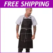 Fashionable Bronx Bib Apron - Cotton Scoop Neck with Adjustable Buckle & Pockets