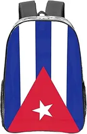 HJLUUFT Cuban flag print Clear Backpack for Stadium Events, Small Clear Backpack for Concert Festival Sports