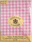 SULTAN'S LINENS 60"RD Vinyl Flannel Back Table Cloth Pink Checkered