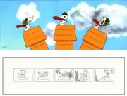 PEANUTS Snoopys Dogfight Red Baron Lt Ed 150 Animation Cel n Print Signed mlc16