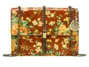 Patricia Nash Adelfia Leather Chain-Link Tassel Flap Crossbody Bag-Botanical-NWT