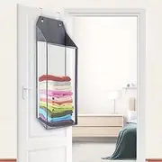 Over the Door Laundry Hamper,Collapsible Hanging Mesh Laundry Hamper Basket with Zipper for Dirty Clothes Organizer,Space Saving Laundry Bag for Bathroom, Bedr