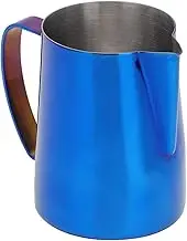 600ml Coffee Pitcher - Stainless Steel Titanize Milk Frothing Jug - Color Coffee Latte Mug - for Latte Art (Blue)