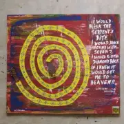 THE DIAMONDBACK Serpent outsider abstract folk Visionary Blues Art W. D. HARDEN