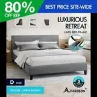 ALFORDSON Bed Frame Double Size Mattress Base Wooden Platform Fabric Grey