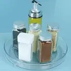 Lazy Susan Clear Spinning Storage Container Bins Turntable Storage Bottles Rack