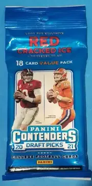 2021 RED Cracked Ice PANINI CONTENDERS Draft Picks College Football Pack