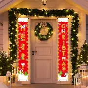 Christmas Decorations Banners with String Lights, Pattern Merry Christmas Par...