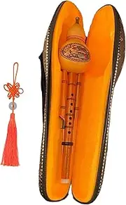 Simhoa Hulusi Cucurbit Flute With Case - Traditional Chinese Musical Instrument Gourd Bamboo Hulusi for Kids, Beginners, Music Lovers, Students