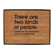 There Are 2 Kinds Of People Those That Can Extrapolate - Funny Novelty Doormat Man Cave Floor mat