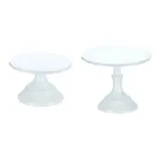 2pcs Round Cake Stand 8/10 Inch Dessert Table Display Set Serving Platter White