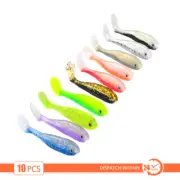 10x Soft Plastic Minnow 9 cm Soft Lure Paddle Tail Shad Grub T Tail