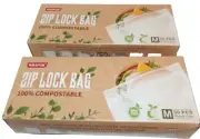 Lot of 2 Wrapok Zip Lock Sandwich Size Bags 50 Each Box 100% Compostable