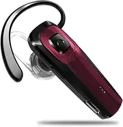 Bluetooth Earpiece, M26 Bluetooth Headset Handsfree Wireless Headphone with Noise Cancelling and Microphone Compatible for Android iPhone Cell Phone Laptop - Red