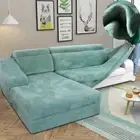 Velvet Plush L Shaped Sofa Covers Elastic Furniture Couch Slipcover Stretch