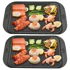 SOGA 2X 47cm Cast Iron Ridged Griddle Fry Pan Stove Top Grill BBQ Plate Cookware