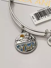 Alex & Ani Charm Bangle Bracelet SoCal Silver NEW