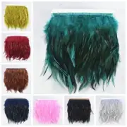 Saddle Pheasant Feathers Trim Fringe Rooster Feathers Ribbon Sewing Supplies 1me