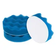 3pcs Buffing Sponge Pads 4" Polishing Wheel Waffle Finishing Grip Pad, Blue