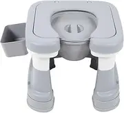 Bedside Commode, Lightweight Safety Portable Toilet Seat Easy to Assemble Extra Wide Non Slip Potty Shower Chair with Inner Bucket for Adults, Pregnant Women, Elderly and Disabled (Grey)