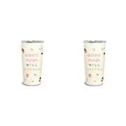 2x Studio Oh Insulated S/S 500ml Coffee Tumbler Cup Good Things Will Happen