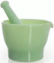 Mortar & Pestle - Jade Jadeite Jadite Green Glass - 16 oz - Mosser USA