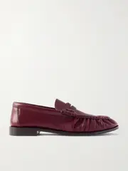 [SAINT LAURENT] SAINT LAURENT - Le Loafer Leather Loafers - Red - EU 41 EU 41 Red