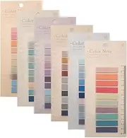 1200Pcs Sticky Note Tabs 60 Colors Writable Page Sticky Notes Waterproof PET Page Markers with Ruler Transparent Self-Adhesive Classify File Label Memo Stickers for Office School Sub Title: