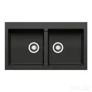 Pradus Double Bowl Kitchen Sink 860mm x 500mm - Carbon (Top or Undermount)