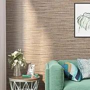 FunStick Pastel Brown Wallpaper Peel and Stick Removable Grasscloth Fabric Contact Paper Self Adhesive for Bedroom Walls Drawers Shelf Liner 15.7"x78.7"