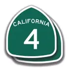 CALIFORNIA STATE ROUTE 4 STICKER 2 Decals Road Sign Bogo Highway Ebbets Pass