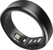 RingConn Smart Ring, No App Subscription, Size First with Sizing Kit, 7-Day Battery Life Activity & Sleep Tracker/Stress/Heart Rate Monitor, Waterproof Compatible with iOS & Android(Black, Size 10)