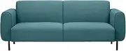 [Priceworth] Stella 3-Seater Sofa, Couch, Lounge, Bedroom and Living Room Furniture, Sturdy Wood Frame, Generous Seating, Plush Cushions, Tapered Wooden Legs, Durable Built, Charming Teal Upholstery