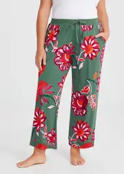 [Taking Shape] Taking Shape Bamboo Flower Bloom Pyjama Pant Size 30 in Print - Plus Size Women's Clothing Print