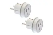 2PK Moki Travel Adaptor AUS NZ to Europe Bali Wall Adapter Power Plug Outlet WHT