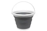 Sabco Space Saver Foldable Washing Cleaning Camping Bucket Round 10L Grey White
