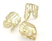 Snail Ring Adjustable Ring Shiny Gold Plated brass 18mm 7.5US inner size 2740