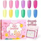 TOMICCA Kids Nail Polish Set Candy Rainbow Colors 100% Non-Toxic Washable Safe