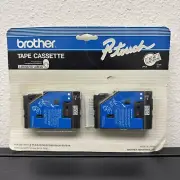 Brother P-Touch TC-10 Tape Cassette 1/2" Black on Clear 2 Pack New Sealed