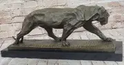 Bugatti African Lioness Wildlife Animal Bronze Statue Marble Figure Art Decor NR