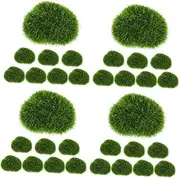 Veemoon 4sets Micro Landscape Moss Stones Faux Plant Decor Artificial Stone Ornament 8pcs*4