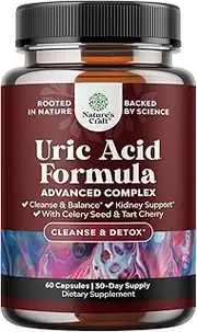Uric Acid Kidney Support Vitamins for Men and Women - Herbal Cleanse Detox for Joint Pain Swelling & Stiffness Pure Tart Cherry Milk Thistle and Bromelain - Antioxidant Dietary Supplement for Health